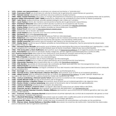 Línea del Tiempo Microbiología :)