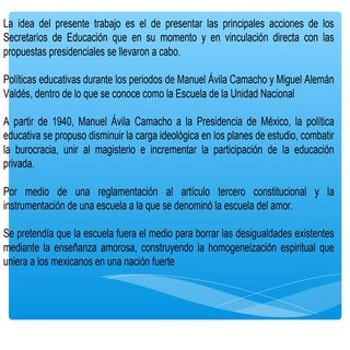 Línea del tiempo políticas educativas