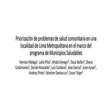 Líneas de base para proyectos comunitarios en una