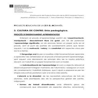 Línia pedagògica de la zer el moian...