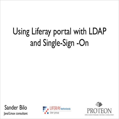 Using Liferay Portal with LDAP and Single sign-on