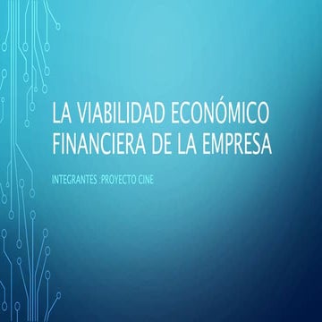 La viabilidad económico-financiera de la empresa