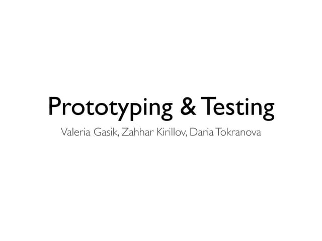Lo fi prototyping