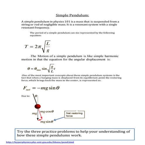 The simple pendulum | PPTX