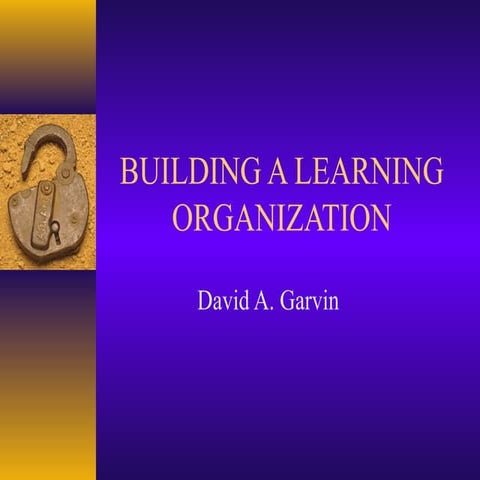building a learning organization