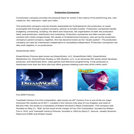 Production Companies | DOCX