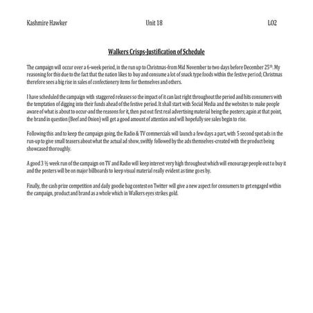 Unit 18 - LO2 Schedule Justification 