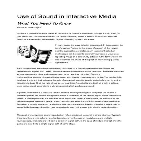 Use of Sound in Interactive Media Products | DOCX