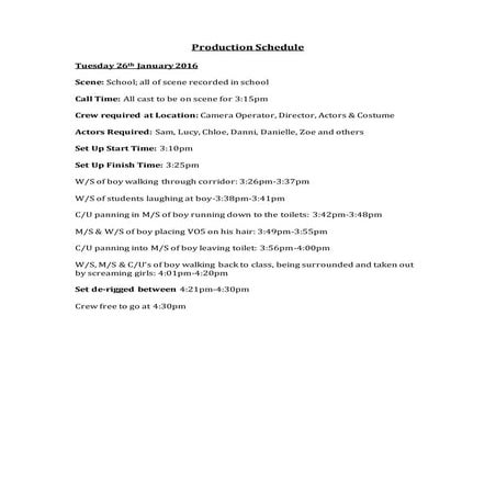 Unit 18: LO3-Production Schedule