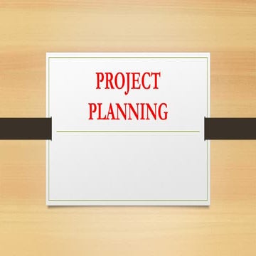 PROJECT PLANNING POWER POINT FOR STAGE TWO