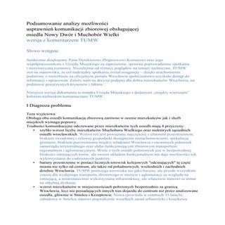 Tumw odpowiada ws. tramwaju na Nowy...