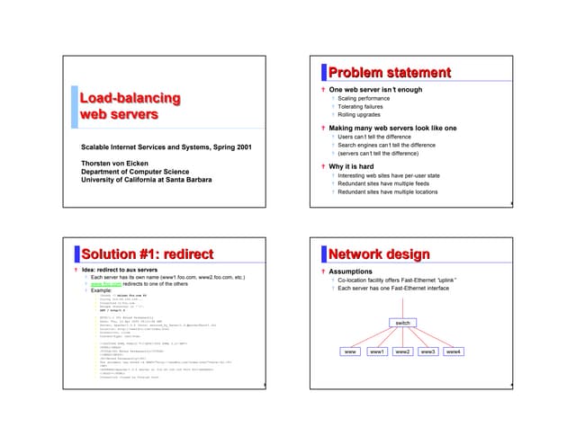 Load-balancing web servers Load-balancing web servers
