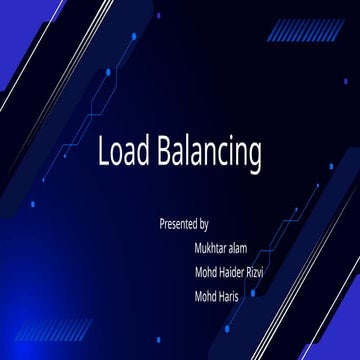 Load Balancing in mobile network for managing the computer network | PPTX