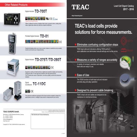 TEAC Load cell catalog  (JAPAN) 