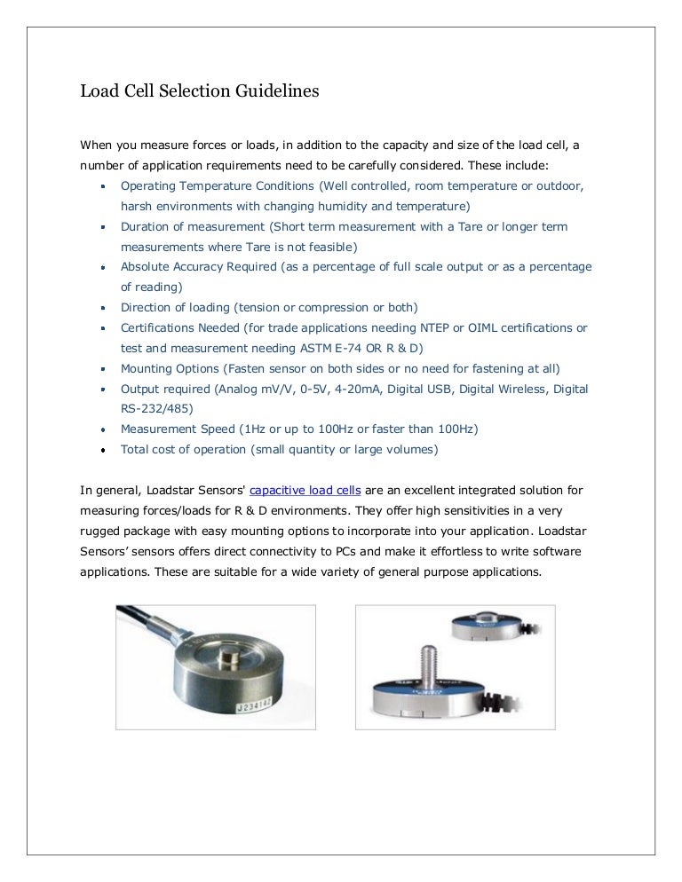 Load Cell Application And Test Guideline – YGMD