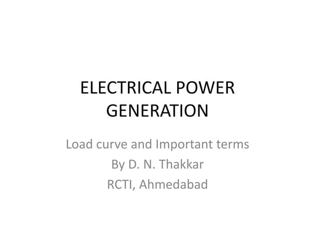 Load factor and demand factor