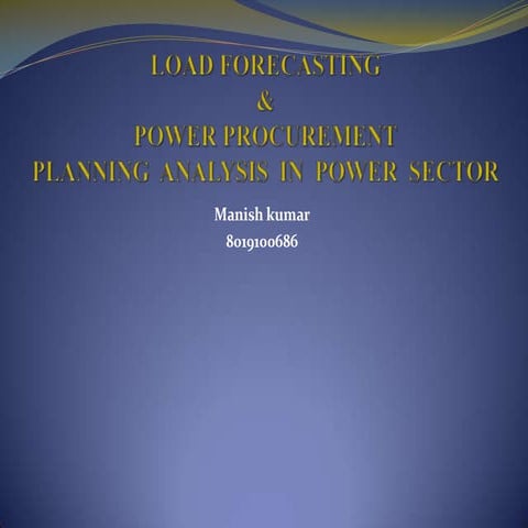 Load foecasting and power procurement planning in power sector