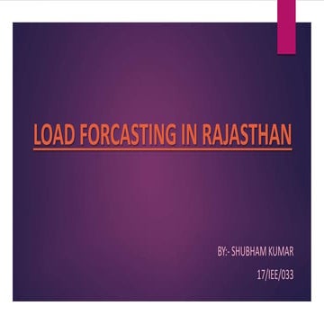 Load forcasting in rajasthan