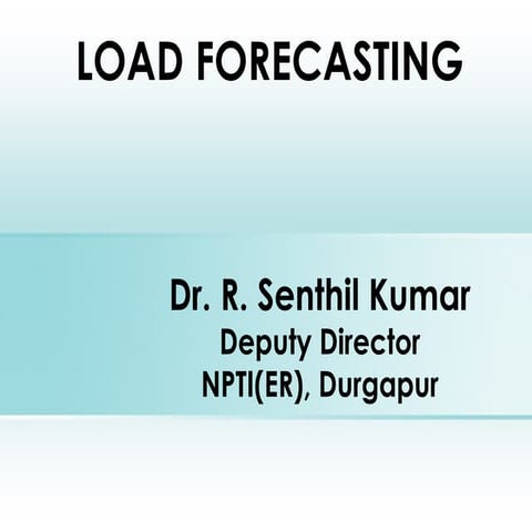 Load Forecasting and economic load dispatch