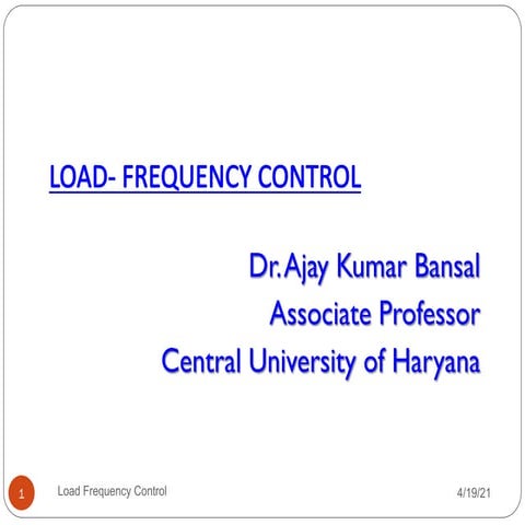 Load frequency control in HVDC TRANSMISSION pdf