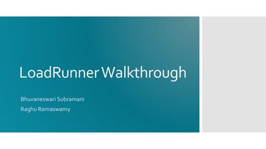 LoadRunner walkthrough