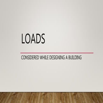 Loads considered while designing a building according to Indian standars