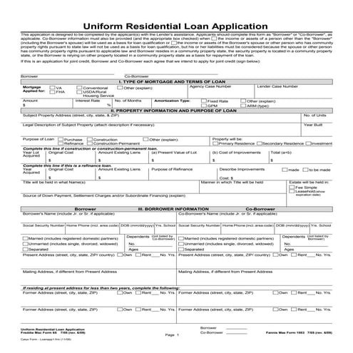 Loan application-1003-2005
