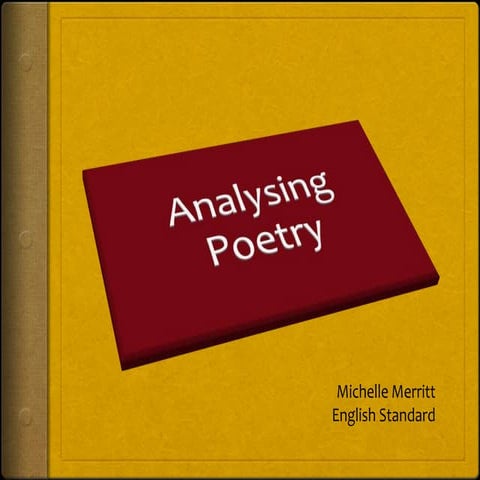 Learning Object: Analysing Poetry