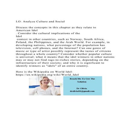 LO Analyze Culture and SocialDiscuss the concepts in this c.docx