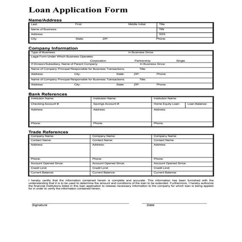Loan Application Form