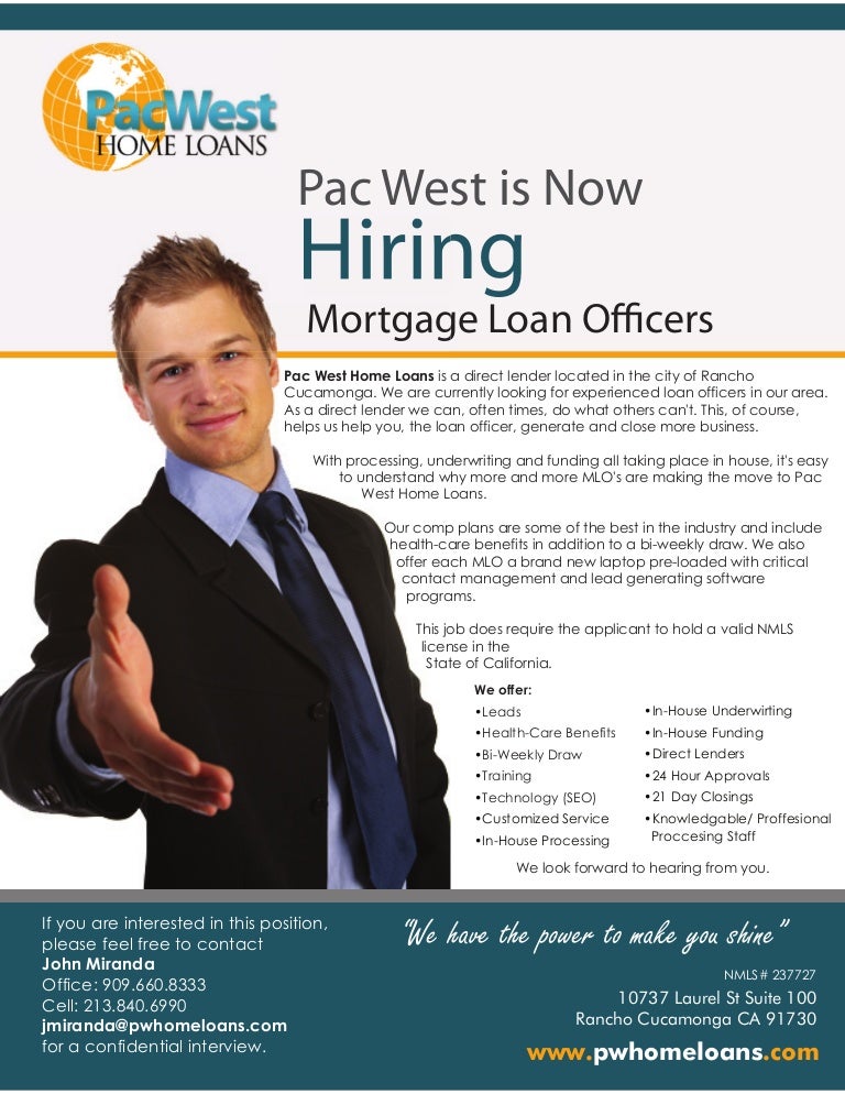 Hiring Loans Officers