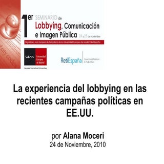 La experiencia del lobbying en las ...