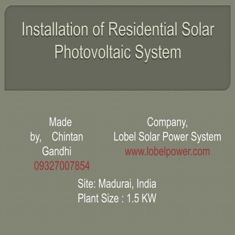 Lobel solar project ppt