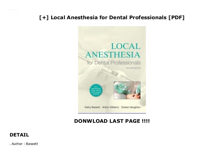 Local Anesthesia for Dental Professionals [PDF]