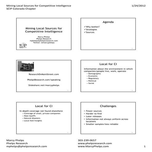 Mining Local Sources for Competitive Intelligences