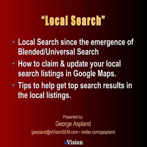 Local Search - George Aspland 11 09
