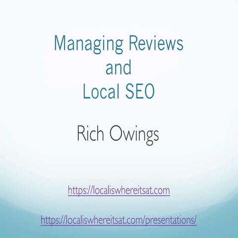 Managing Reviews and Local SEO