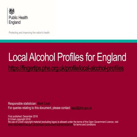 Local alcohol profiles for england december 2018