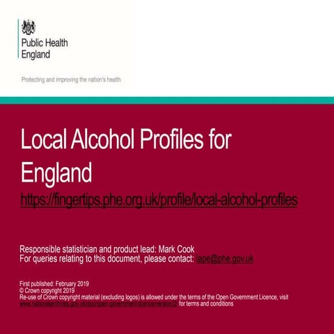 Local Alcohol Profiles for England February 2019