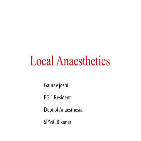 Local anaesthetics