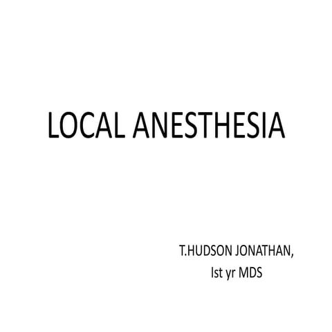 Local anesthesia ppt