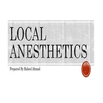 Local anesthetics