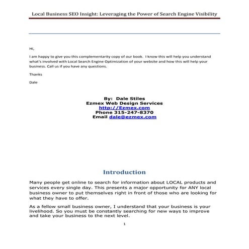 Local business seo insight report wc