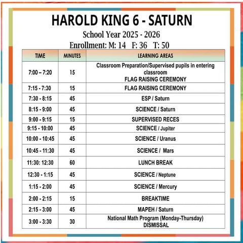 class program for grade six class program | PPTX