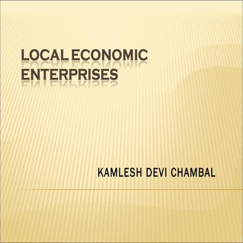 Local economic enterprises   special report