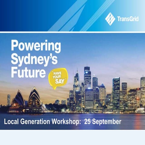 Local Generation Workshop - Powering Sydney