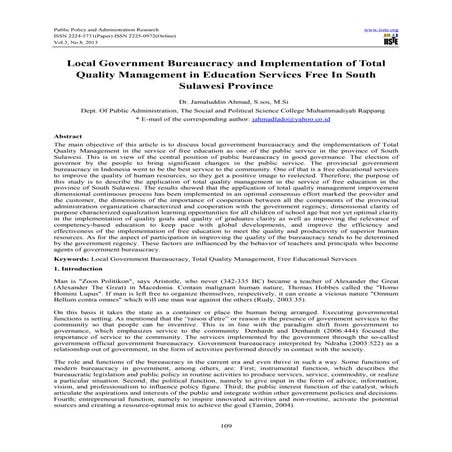 The Creation of the Total Quality Management (TQM) Commission ...