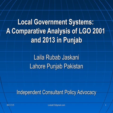Local government systems in punjab by lr 05032015