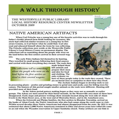 September 2009: Native American Artifacts | PDF