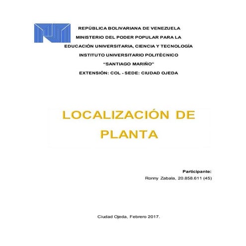 Localización de plantas y ejercicios